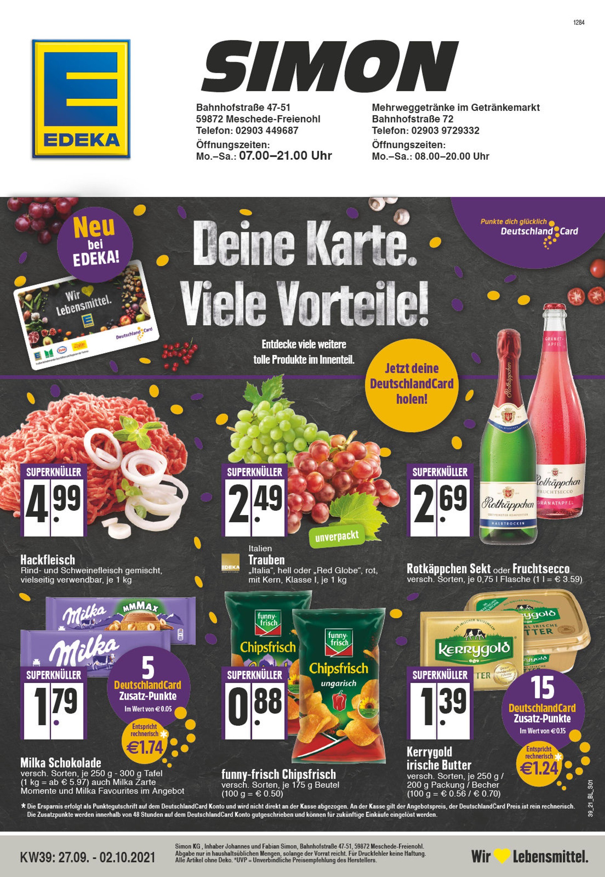 EDEKA Prospekt für Arnsberg mit 32 Seiten EDEKA Prospekt für Arnsberg: "Aktuelle Angebote", 32 Seiten, 27.09.2021 - 02.10.2021