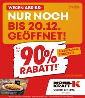 Möbel Kraft Möbel & Einrichtung Prospekt der aktuellen Woche mit 1 Seite, gültig von 26.11.2025 bis 02.12.2025, in Diera-Zehren und Umgebung Aktueller Möbel Kraft Möbel & Einrichtung Prospekt in Diera-Zehren und Umgebung, "bis zu 80% RABATT!" mit 1 Seite, 26.11.2025 - 02.12.2025
