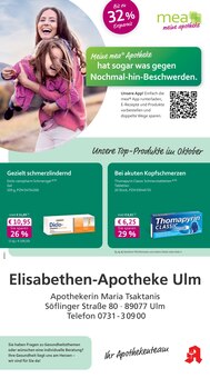 Aktueller mea - meine apotheke Prospekt "Unsere Oktober-Angebote" für Ulm Aktueller mea - meine apotheke Prospekt für Ulm mit  Seiten