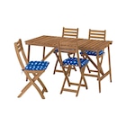 Tisch+4 Klappstühle/außen dunkelbraun/Klösan dunkelblau 36x32 cm von ASKHOLMEN im aktuellen IKEA Prospekt für 263,95 €