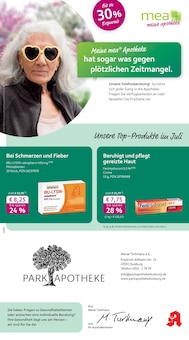 Aktueller mea - meine apotheke Prospekt (Duisburg, 4 Seiten zum blättern mea - meine apotheke Prospekt Unsere Juli-Angebote mit 4 Seiten