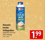 Hansano frische Schlagsahne Angebote bei famila Nordost Neustadt für 1,99 €