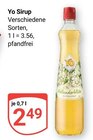 Sirup im Angebot bei GLOBUS in Gera Sirup Angebote von Yo bei GLOBUS Gera für 2,49 €