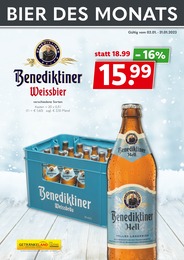Getränkemarkt Prospekt von Getränkeland Zehdenick Getränkeland Prospekt: "Benediktiner", 1 Seite, 02.01.2023 - 31.01.2023