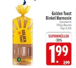 Dinkel Harmonie Sandwich im EDEKA Prospekt Dinkel Harmonie Sandwich von Golden Toast im aktuellen EDEKA Prospekt für 1,99 €