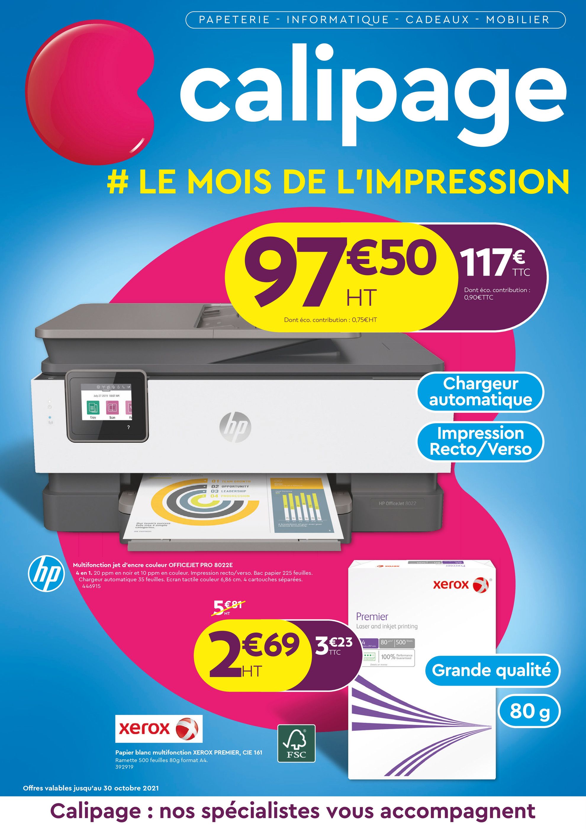 Catalogue Calipage à Avignon, avec 4 pages Prospectus Calipage à Avignon, "# Le mois de l’impression", 4 pages, 18/10/2021 - 30/10/2021