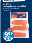 Norwegisches Lachsfilet im V-Markt Prospekt Norwegisches Lachsfilet von Siegrost im aktuellen V-Markt Prospekt für 9,99 €