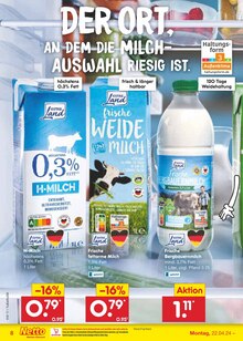 Milch im Netto Marken-Discount Prospekt "Aktuelle Angebote" mit 51 Seiten (Reutlingen)