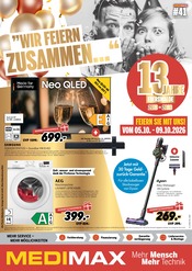 MEDIMAX Elektromärkte Prospekt der aktuellen Woche mit 10 Seiten, gültig von 02.10.2026 bis 09.10.2026, in Eberswalde und Umgebung Aktueller MEDIMAX Elektromärkte Prospekt in Eberswalde und Umgebung, ""WIR FEIERN GEBURTSTAG!"" mit 10 Seiten, 02.10.2026 - 09.10.2026