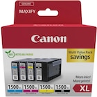 Bureau Vallée Saint-Berthevin - Promo Canon PGI-1500XL - Pack de 4 - noir, cyan, magenta, jaune - cartouche d'encre originale Promo Canon PGI-1500XL - Pack de 4 - noir, cyan, magenta, jaune - cartouche d'encre originale à 71,49 € dans le catalogue Bureau Vallée à Saint-Berthevin