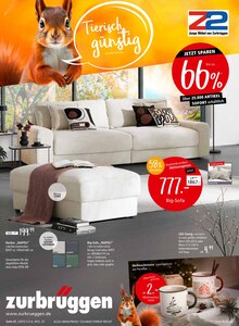 Couch im aktuellen Zurbrüggen Prospekt (Herne) Couch im Zurbrüggen Prospekt "TIERISCH GÜNSTIG" mit 52 Seiten (Herne)
