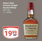 Kentucky Straight Bourbon Whisky Angebote von Maker's Mark bei GLOBUS Viersen für 19,99 €