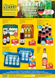 Coca Cola im Netto Marken-Discount Prospekt "DER ORT, AN DEM DU IMMER AUSGEZEICHNETE PREISE FINDEST." mit 2 Seiten (Cottbus)