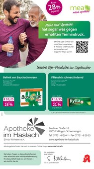 Aktueller mea - meine apotheke Prospekt "Unsere September-Angebote" Seite 1 von 4 Seiten für Villingen-Schwenningen