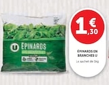 Promo Épinards en branches à 1,30 € dans le catalogue Super U à Remollon