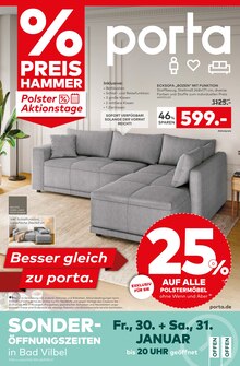 Ecksofa im porta Möbel Prospekt "BESSER GLEICH ZU PORTA" mit 12 Seiten (Frankfurt (Main))