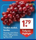 Trauben dunkel, kernlos Angebote bei ALDI SÜD Koblenz für 1,79 €