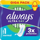 Serviettes hygiéniques ultra normal jour x44 - ALWAYS dans le catalogue Intermarché Hyper