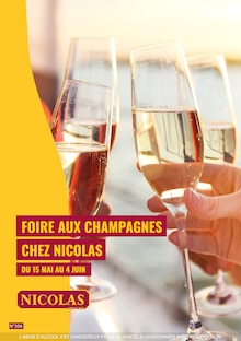 Prospectus Nicolas à Crouy, "Foire aux champagnes chez Nicolas", 32 pages de promos valables du 15/05/2024 au 04/06/2024