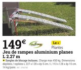 Espace Emeraude Branges - Promo Jeu de rampes aluminium planes L 2.27 m Promo Jeu de rampes aluminium planes L 2.27 m à 149,00 € dans le catalogue Espace Emeraude à Branges
