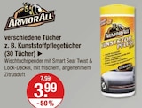 verschiedene Tücher z. B. Kunststoffpflegetücher (30 Tücher) von Armor All im aktuellen V-Markt Prospekt für 3,99 €