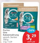 Katzennahrung von Purina One für 3,29 € bei budni im Angebot Katzennahrung von Purina One im aktuellen budni Prospekt