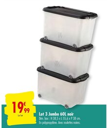 A. Vogel dans le catalogue Carrefour Lot 3 Jumbo 60L noir à 19,99 € en promo chez Carrefour
