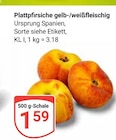 Plattpfirsiche gelb-/weißfleischig bei GLOBUS im Prospekt "" für 1,59 €