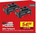 Akku-Twinpack Angebote von Einhell bei toom Baumarkt Albstadt für 54,99 €