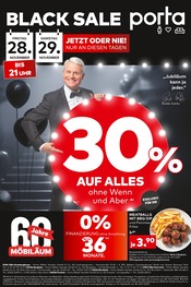 Aktueller porta Möbel Prospekt mit Tiefkühlkost, "BLACK SALE", Seite 1