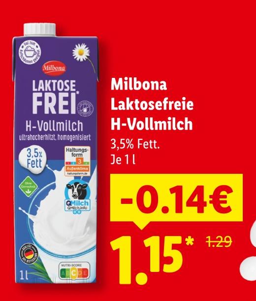Laktosefreie H-Vollmilch