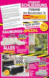 Aktueller Opti-Megastore Möbel & Einrichtung Prospekt in Itzehoe und Umgebung, "Räumungs-Spezial" mit 16 Seiten, 01.08.2025 - 30.08.2025