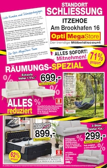 Aktueller Opti-Megastore Prospekt "Räumungs-Spezial" Seite 1 von 16 Seiten für Itzehoe