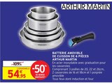 Batterie amovible de cuisson de 6 pièces - Arthur Martin - Intermarché Hyper à Issy-les-Moulineaux Batterie amovible de cuisson de 6 pièces - Arthur Martin en promo chez Intermarché Hyper Issy-les-Moulineaux à 54,95 €