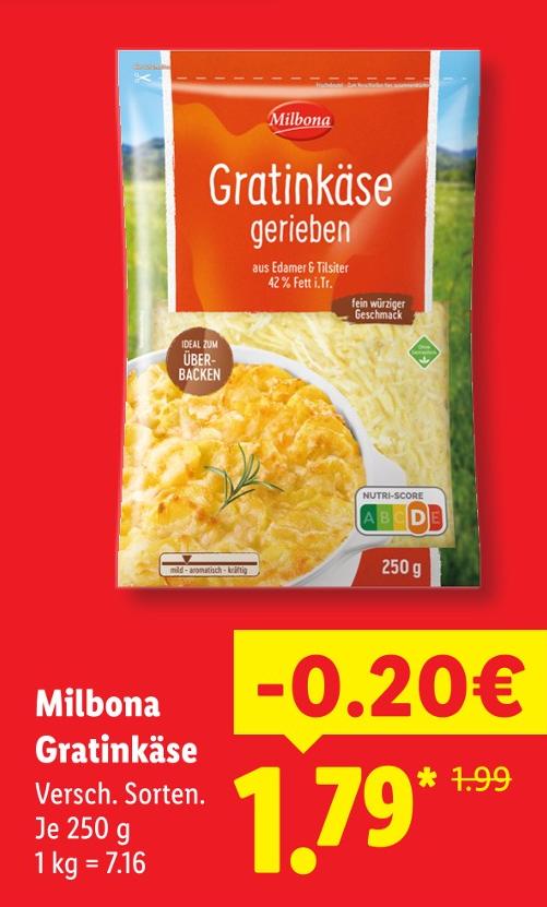 Gratinkäse gerieben