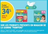 34% avec la carte sur les produits présents en magasin de la gamme pampers - PAMPERS en promo chez E.Leclerc Ajaccio