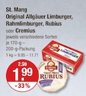Original Allgäuer Limburger im V-Markt Prospekt Original Allgäuer Limburger von St. Mang im aktuellen V-Markt Prospekt für 1,99 €
