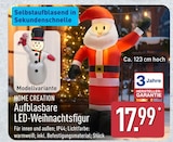 Aufblasbare LED-Weihnachtsfigur - Weihnachtsmann im ALDI Nord Prospekt Aufblasbare LED-Weihnachtsfigur - Weihnachtsmann von HOME CREATION im aktuellen ALDI Nord Prospekt für 17,99 €