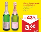 Jahrgangssekt im Angebot bei Netto Marken-Discount in Wetzlar Jahrgangssekt Angebote von Mumm bei Netto Marken-Discount Wetzlar für 3,66 €