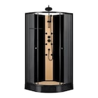 Promo Cabine de douche hydromassante quart de cercle noire décor bambou 90 x 90 x 225 cm à 299,00 € dans le catalogue Brico Dépôt à Vigneux-sur-Seine