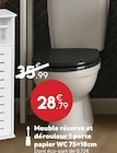 Meuble réserve et dérouleur 1 porte papier WC en promo chez Maxi Bazar Vallauris à 28,79 €