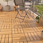 Lot 4 dalles de terrasse bois d'acacia Floro Klikstrom L. 30 x l. 30 cm - Klikstrom à 9,90 € dans le catalogue Castorama