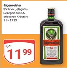 Jägermeister im Angebot bei GLOBUS in Bad Kreuznach Jägermeister Angebote bei GLOBUS Bad Kreuznach für 11,99 €