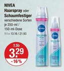 Haarspray oder Schaumfestiger Angebote von NIVEA bei V-Markt Kempten für 3,29 €