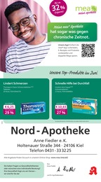 mea - meine apotheke Prospekt für Kiel mit 4 Seiten mea - meine apotheke Prospekt für Kiel: "Unsere Juni-Angebote", 4 Seiten, 01.06.2025 - 30.06.2025