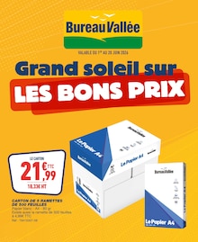 Catalogue Bureau Vallée de la semaine 22, "Grand soleil sur LES BONS PRIX", page 1, 01/06/2026 - 20/06/2026 Prospectus Bureau Vallée en cours, "Grand soleil sur LES BONS PRIX", page 1 sur 15