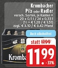 Aktuelle Krombacher Angebote bei E center in Kleve Aktuelles Pils Angebot bei E center in Kleve ab 11,99 €
