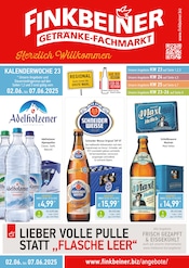 Finkbeiner GetrĂ€nkemarkt Prospekt der aktuellen Woche mit 12 Seiten, gĂŒltig von 02.06.2025 bis 28.06.2025, in Schnelldorf und Umgebung Aktueller Finkbeiner GetrĂ€nkemarkt Prospekt in Schnelldorf und Umgebung, "Herzlich Willkommen" mit 12 Seiten, 02.06.2025 - 28.06.2025