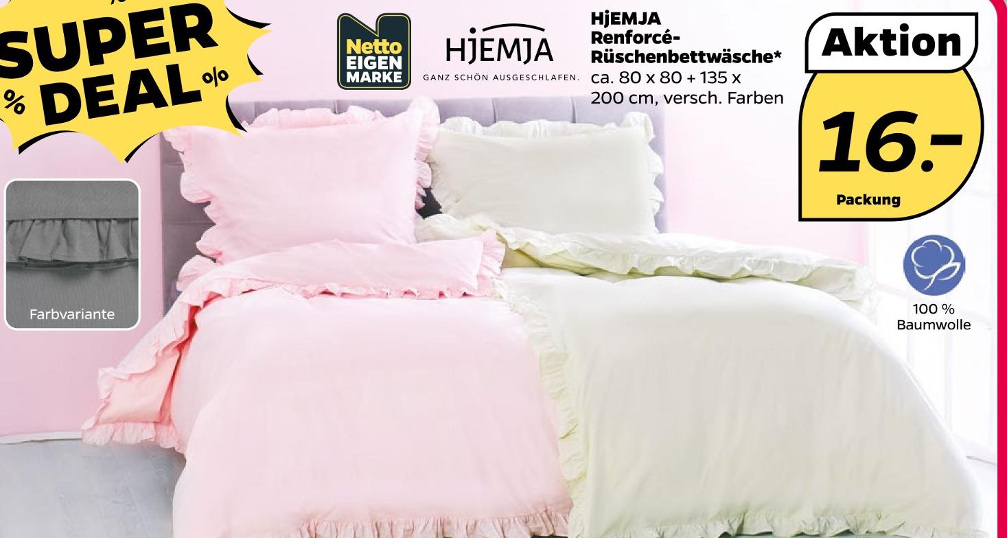 Renforcé-Rüschenbettwäsche