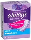 Discreet Inkontinenz-Einlagen Long von Always im aktuellen REWE Prospekt für 2,99 €